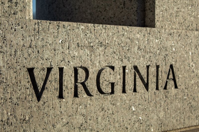 VIRGINIA engraved in a granite memorial wall